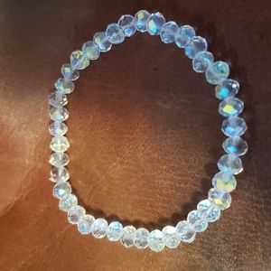 CRYSTAL AUSTRIAN AURORA BOREALE BEAD STRETCH LUX BRACELET~NEW~BOHO SPELL GYPSY